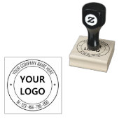 Aangepaste zakelijke Logo en tekst ronde rubberen Rubberstempel (Gestempeld)