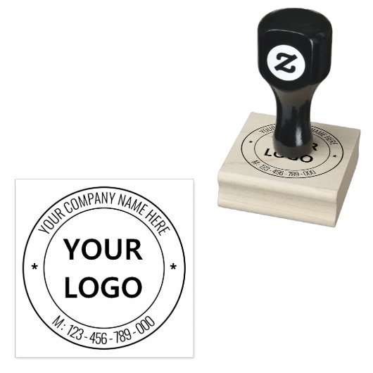 Aangepaste zakelijke Logo en tekst ronde rubberen  Rubberstempel (Gestempeld)