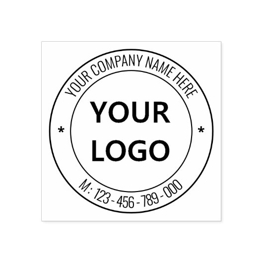 Aangepaste zakelijke Logo en tekst ronde rubberen Rubberstempel (Afrduk)