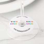 Aangepaste zakelijke Logo en tekst wijnglas Label (Dichtbij)
