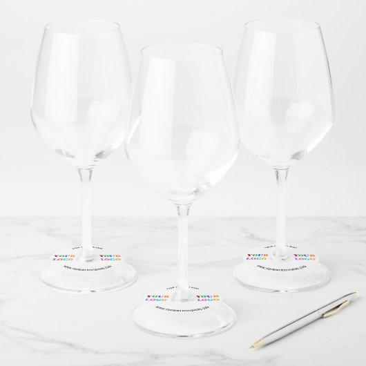 Aangepaste zakelijke Logo en tekst wijnglas Label (Set)