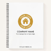 Aangepaste zakelijke Logo en tekst wit Notitieboek (Voorkant)