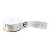 Aangepaste zakelijke Logo en tekst wit Satijnen Lint (Spoel)