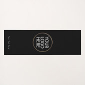 Aangepaste zakelijke Logo en tekst | Zwart voor en Yogamat (Achterkant (horizontaal))