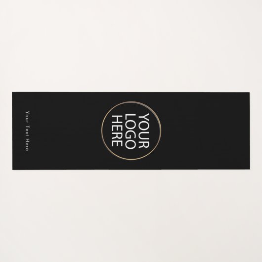 Aangepaste zakelijke Logo en tekst | Zwart voor en Yogamat (Achterkant (horizontaal))