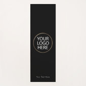 Aangepaste zakelijke Logo en tekst | Zwart voor en Yogamat (Voorkant)