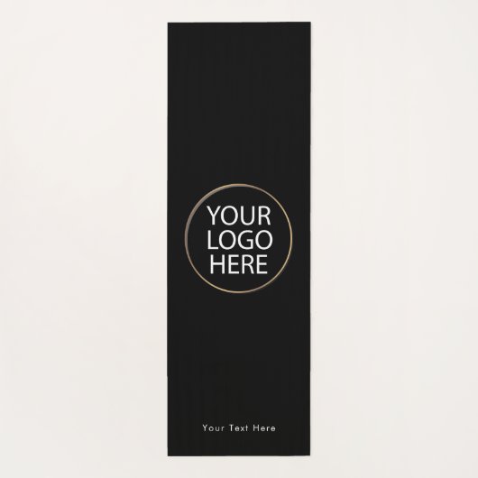 Aangepaste zakelijke Logo en tekst | Zwart voor en Yogamat (Achterkant)