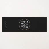 Aangepaste zakelijke Logo en tekst | Zwart voor en Yogamat (Voorkant (horizontaal))