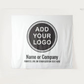 Aangepaste zakelijke logo en tekstachtergrond wandkleed (Voorkant (horizontaal))