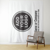 Aangepaste zakelijke logo en tekstachtergrond wandkleed (In situ)