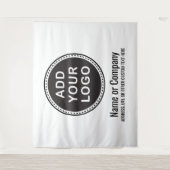 Aangepaste zakelijke logo en tekstachtergrond wandkleed (Voorkant)