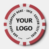 Aangepaste zakelijke logo- en tekstbedrukte pokerf poker chips (Voorkant)