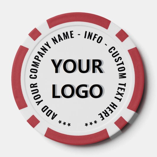 Aangepaste zakelijke logo- en tekstbedrukte pokerf poker chips (Achterkant)