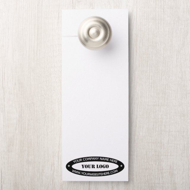 Aangepaste zakelijke Logo en tekstdeurhanger Deurhanger (Op knop)