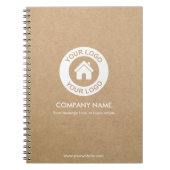 Aangepaste zakelijke Logo- en tekstKraft-stijl Notitieboek (Voorkant)