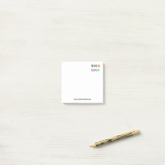 Aangepaste zakelijke Logo en tekstnotities Post-it® Notes (Op bureau)