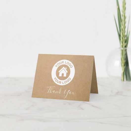 Aangepaste zakelijke Logo en verzonden bericht ing Bedankkaart (Voorkant)