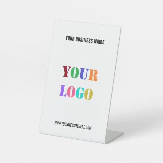 Aangepaste zakelijke Logo en voetsporen tekst Reclamebord Met Voetstuk (Voorkant)