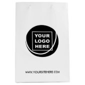 Aangepaste zakelijke Logo en website Medium Cadeauzakje (Voorkant)