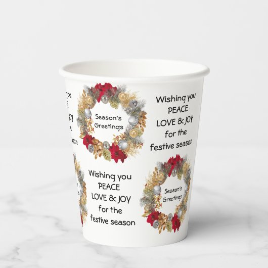 Aangepaste zakelijke LOGO feestelijke krans Papieren Bekers (Achterkant)