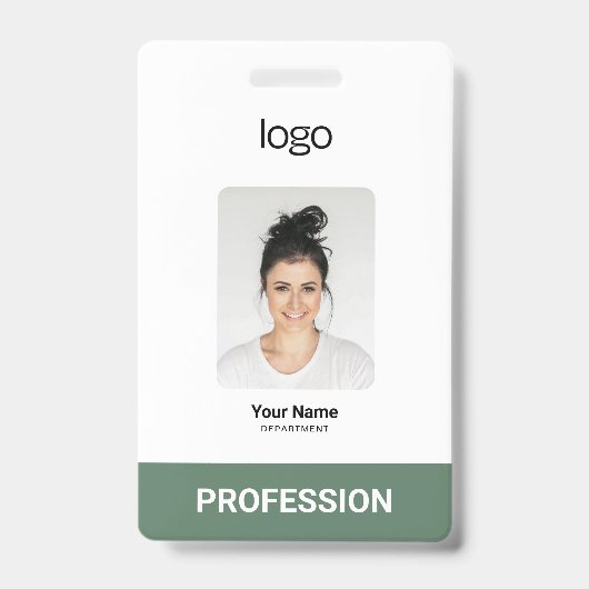 Aangepaste zakelijke Logo, foto, bar QR-code Badge (Voorzijde)