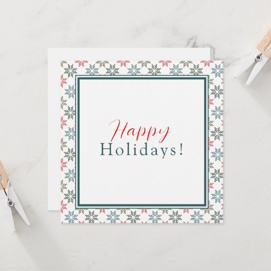 Aangepaste zakelijke Logo, Foto Poinsettia Feestda Kaart (Voorkant / Achterkant in situ)