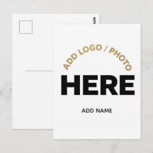 Aangepaste Zakelijke Logo Foto Tekst Ansichtkaart