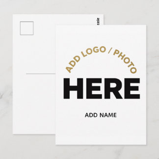 Aangepaste Zakelijke Logo Foto Tekst Ansichtkaart Briefkaart