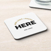 Aangepaste Zakelijke Logo Foto Tekst Onderzetter (Linkerzijde)