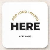 Aangepaste Zakelijke Logo Foto Tekst Onderzetter (Voorkant)