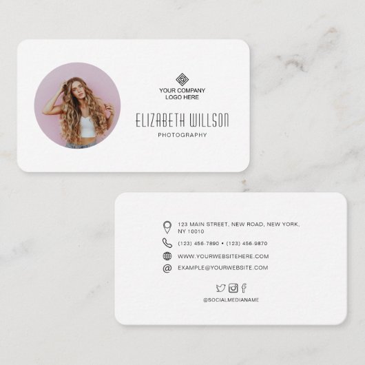 Aangepaste zakelijke Logo foto Visitekaartje (Voorkant / Achterkant)