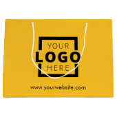 Aangepaste zakelijke Logo - Geel winkelen Groot Cadeauzakje (Voorkant)