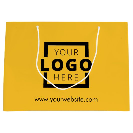 Aangepaste zakelijke Logo - Geel winkelen Groot Cadeauzakje (Voorkant)