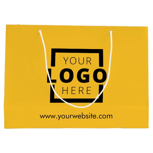 Aangepaste zakelijke Logo - Geel winkelen Groot Cadeauzakje (Achterkant)