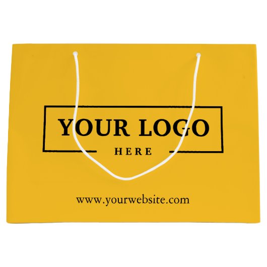 Aangepaste zakelijke Logo - Geel winkelen Groot Cadeauzakje (Voorkant)