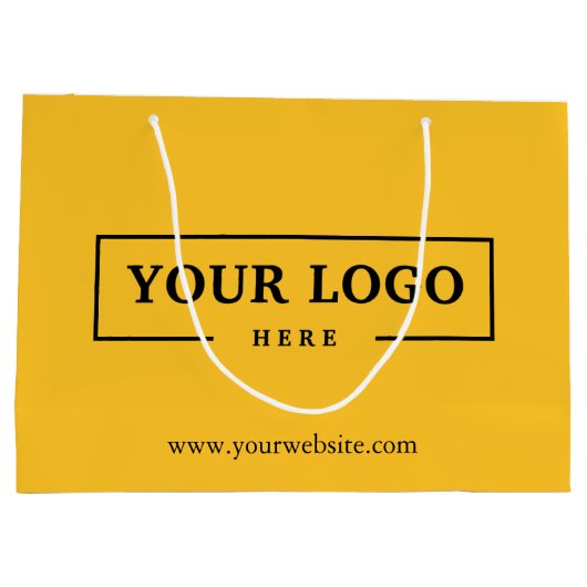 Aangepaste zakelijke Logo - Geel winkelen Groot Cadeauzakje (Achterkant)