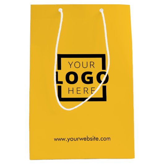 Aangepaste zakelijke Logo - Geel winkelen Medium Cadeauzakje (Voorkant)