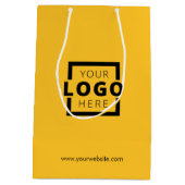 Aangepaste zakelijke Logo - Geel winkelen Medium Cadeauzakje (Achterkant)