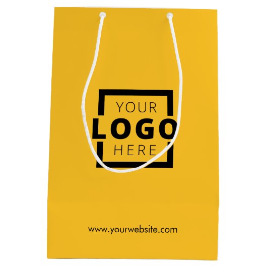 Aangepaste zakelijke Logo - Geel winkelen Medium Cadeauzakje (Achterkant)