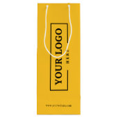 Aangepaste zakelijke Logo - Geel winkelen Wijn Cadeautas (Achterkant)