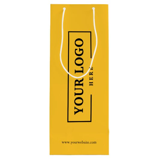 Aangepaste zakelijke Logo - Geel winkelen Wijn Cadeautas (Achterkant)