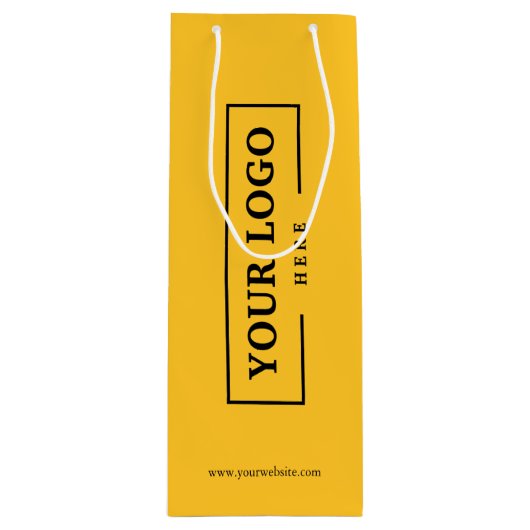 Aangepaste zakelijke Logo - Geel winkelen Wijn Cadeautas (Voorkant)