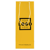 Aangepaste zakelijke Logo - Geel winkelen Wijn Cadeautas (Achterkant)