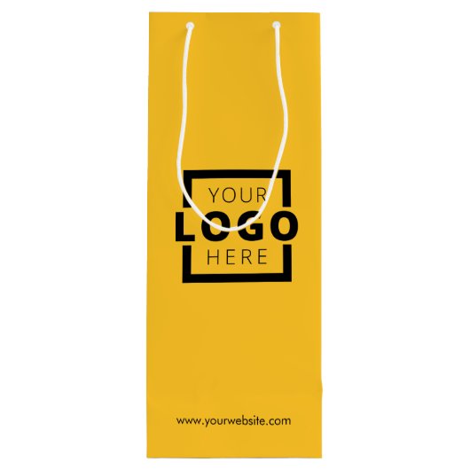 Aangepaste zakelijke Logo - Geel winkelen Wijn Cadeautas (Achterkant)