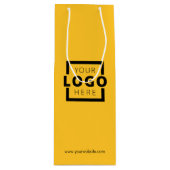 Aangepaste zakelijke Logo - Geel winkelen Wijn Cadeautas (Voorkant)