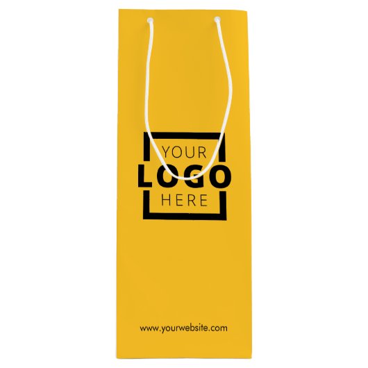 Aangepaste zakelijke Logo - Geel winkelen Wijn Cadeautas (Voorkant)