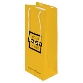 Aangepaste zakelijke Logo - Geel winkelen Wijn Cadeautas (Voorkant Gekanteld)