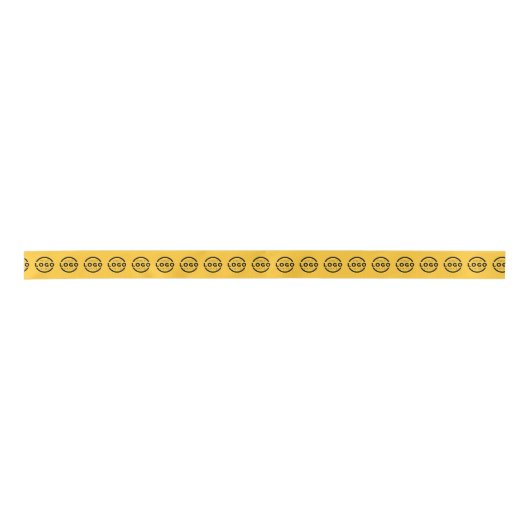 Aangepaste zakelijke Logo - Gele cadeaucode voor b Satijnen Lint (Voorkant)