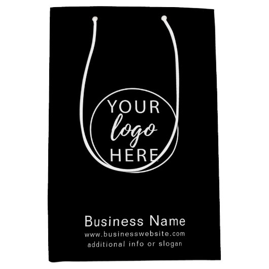 Aangepaste Zakelijke Logo Gift Bag Medium Cadeauzakje (Voorkant)