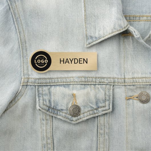 Aangepaste zakelijke Logo Gold Employee Naamplaatje (In situ)